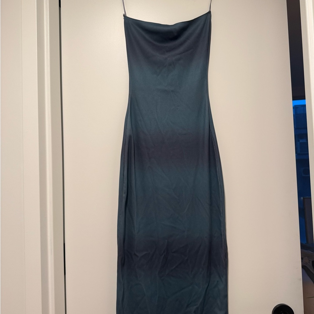 ZARA Knit Bandeau Dress • Blue • Ref. 6427/020 • Size M